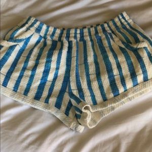 ANTHROPOLOGIE blue and white SIZE SMALL shorts